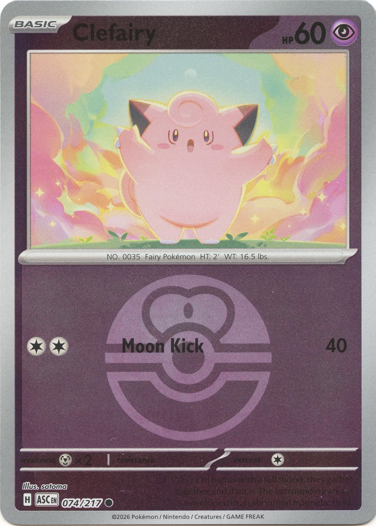 Clefairy (074/217) (Love Ball) [Mega Evolution: Ascended Heroes] | Gamers Paradise
