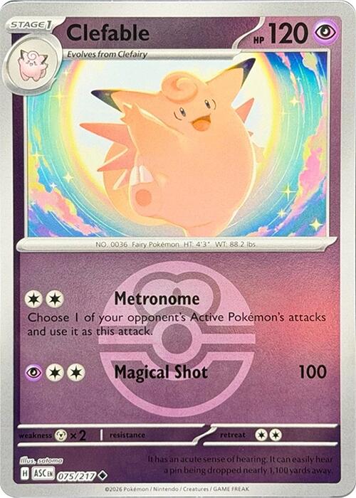 Clefable (075/217) (Love Ball) [Mega Evolution: Ascended Heroes] | Gamers Paradise