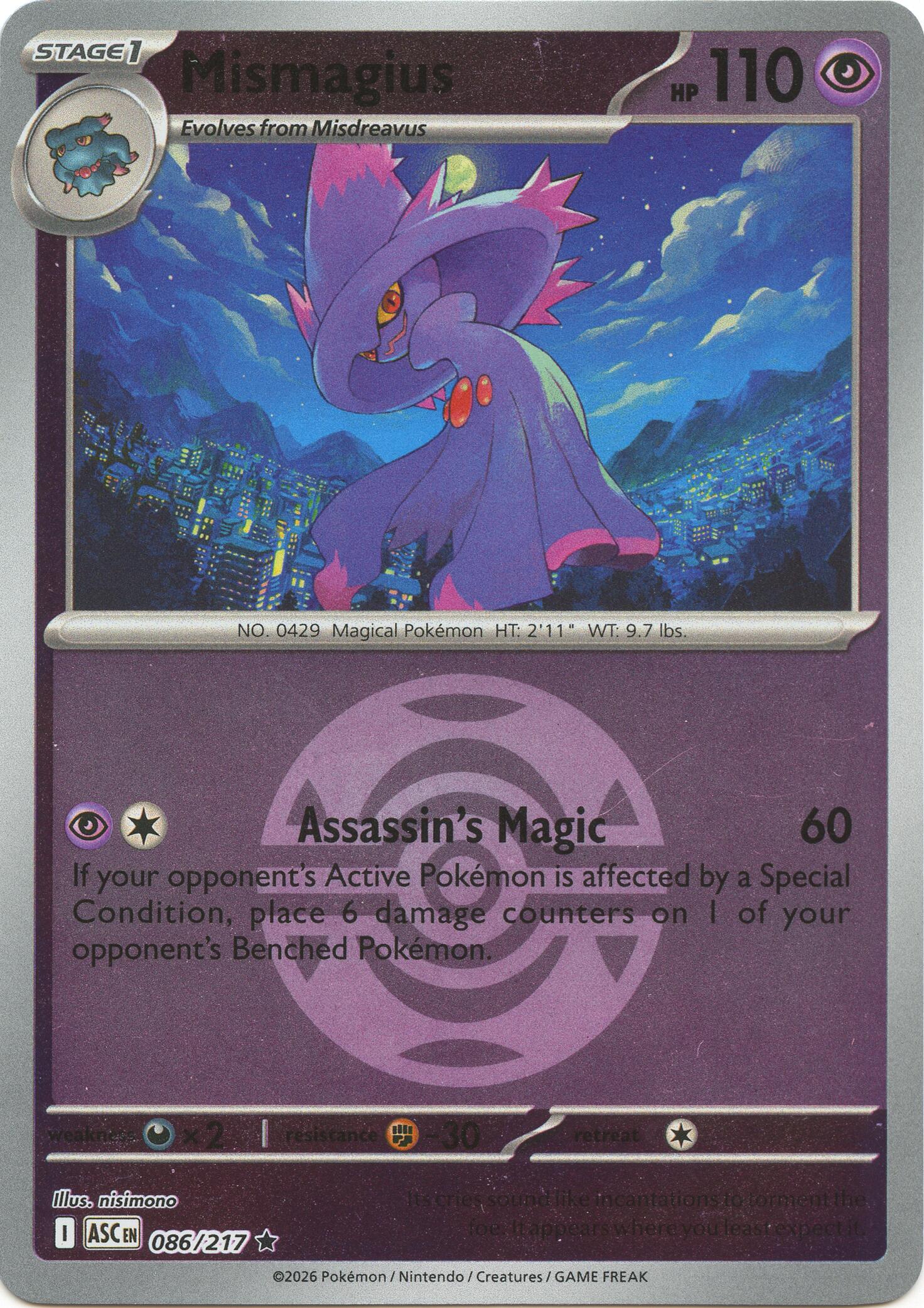 Mismagius (086/217) (Dusk Ball) [Mega Evolution: Ascended Heroes] | Gamers Paradise