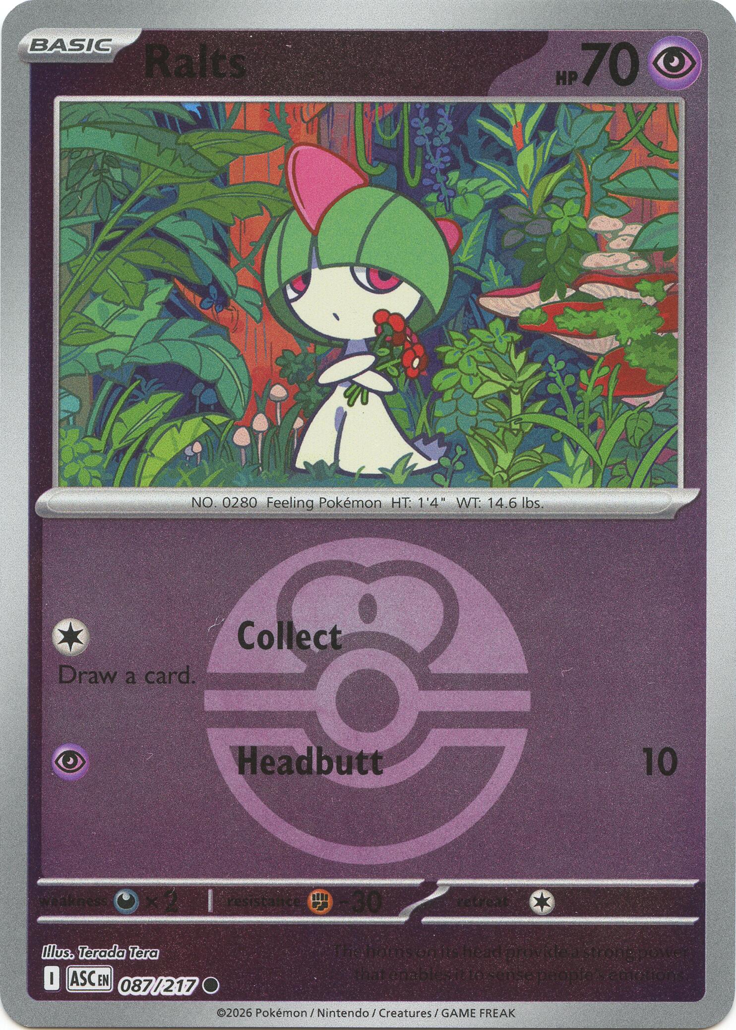 Ralts (087/217) (Love Ball) [Mega Evolution: Ascended Heroes] | Gamers Paradise