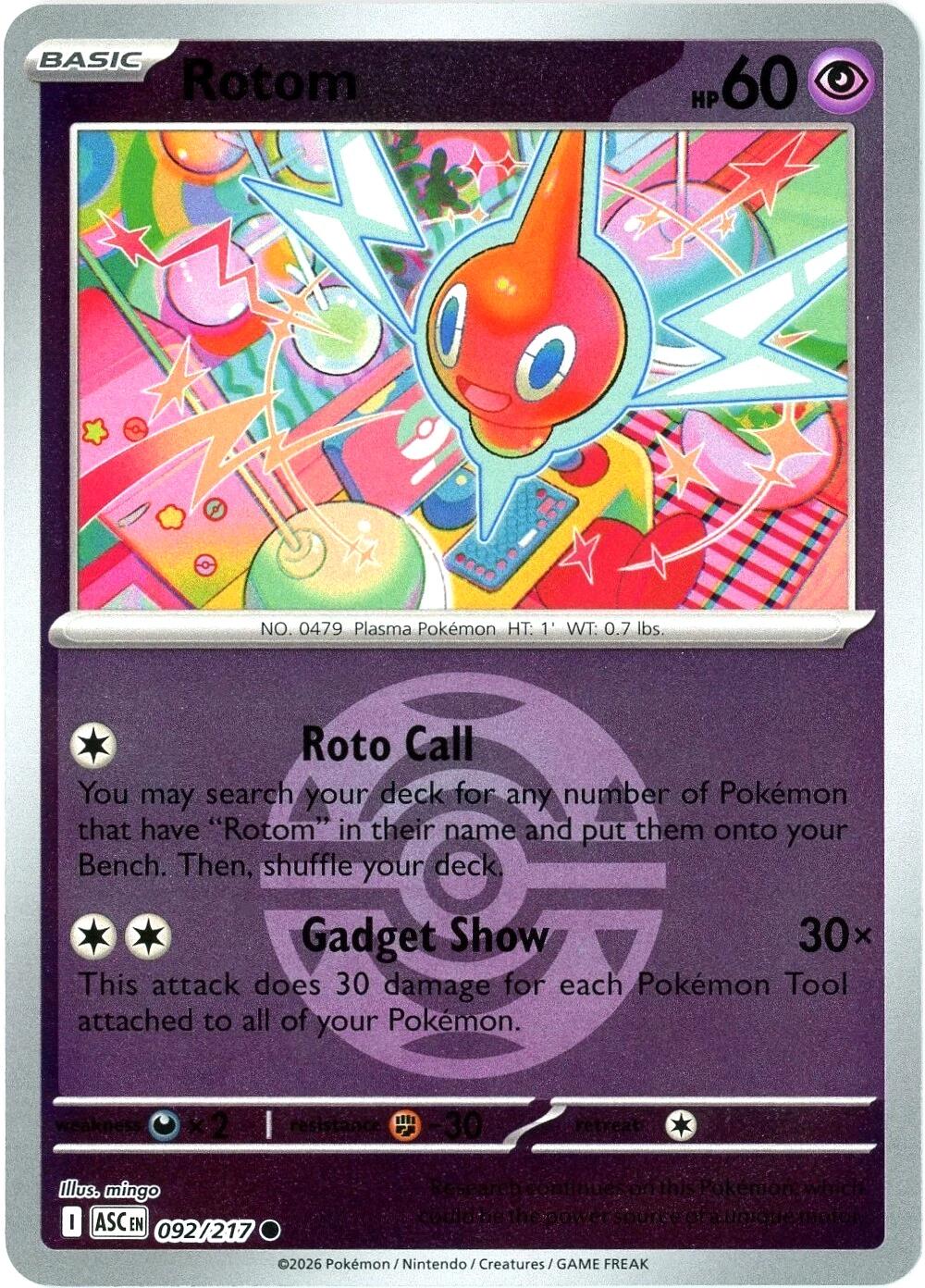 Rotom (092/217) (Dusk Ball) [Mega Evolution: Ascended Heroes] | Gamers Paradise