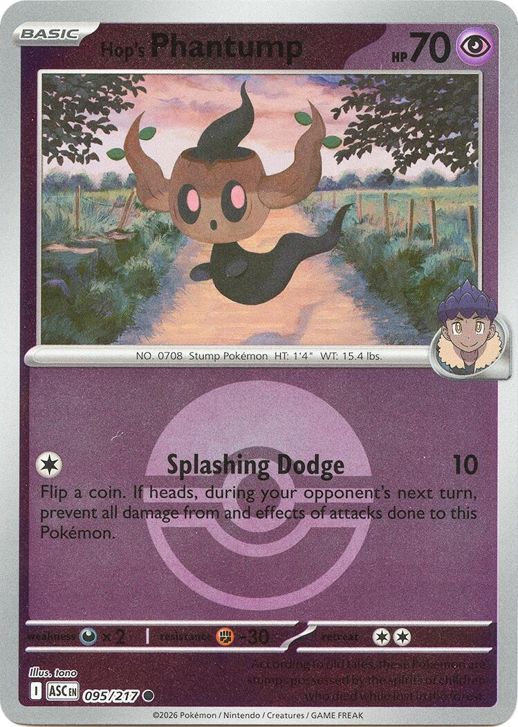 Hop's Phantump (095/217) (Poke Ball) [Mega Evolution: Ascended Heroes] | Gamers Paradise