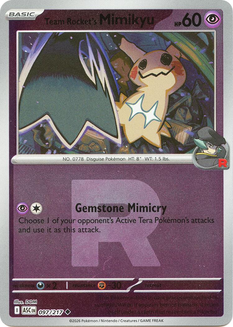 Team Rocket's Mimikyu (097/217) (Team Rocket) [Mega Evolution: Ascended Heroes] | Gamers Paradise