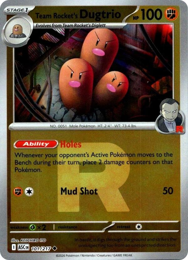 Team Rocket's Dugtrio (101/217) (Team Rocket) [Mega Evolution: Ascended Heroes] | Gamers Paradise