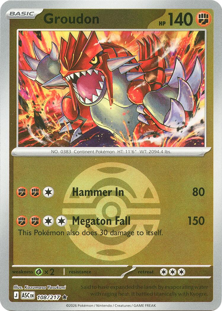Groudon (108/217) (Dusk Ball) [Mega Evolution: Ascended Heroes] | Gamers Paradise
