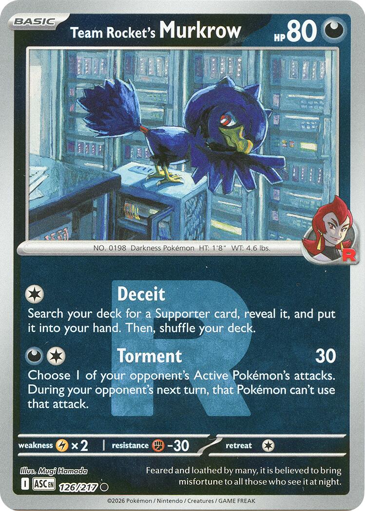 Team Rocket's Murkrow (126/217) (Team Rocket) [Mega Evolution: Ascended Heroes] | Gamers Paradise
