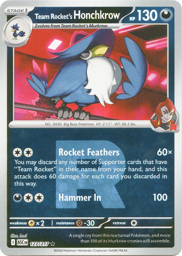 Team Rocket's Honchkrow (127/217) (Team Rocket) [Mega Evolution: Ascended Heroes] | Gamers Paradise