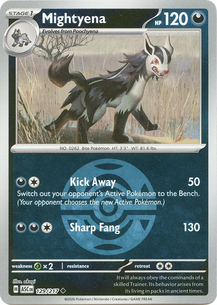 Mightyena (129/217) (Dusk Ball) [Mega Evolution: Ascended Heroes] | Gamers Paradise