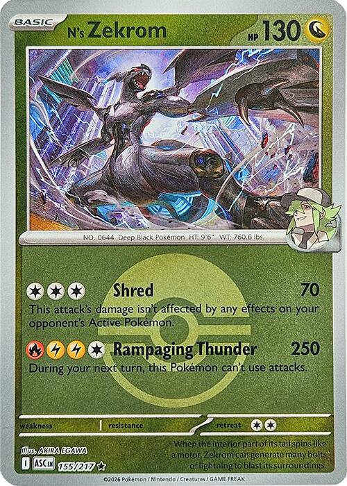N's Zekrom (155/217) (Poke Ball) [Mega Evolution: Ascended Heroes] | Gamers Paradise