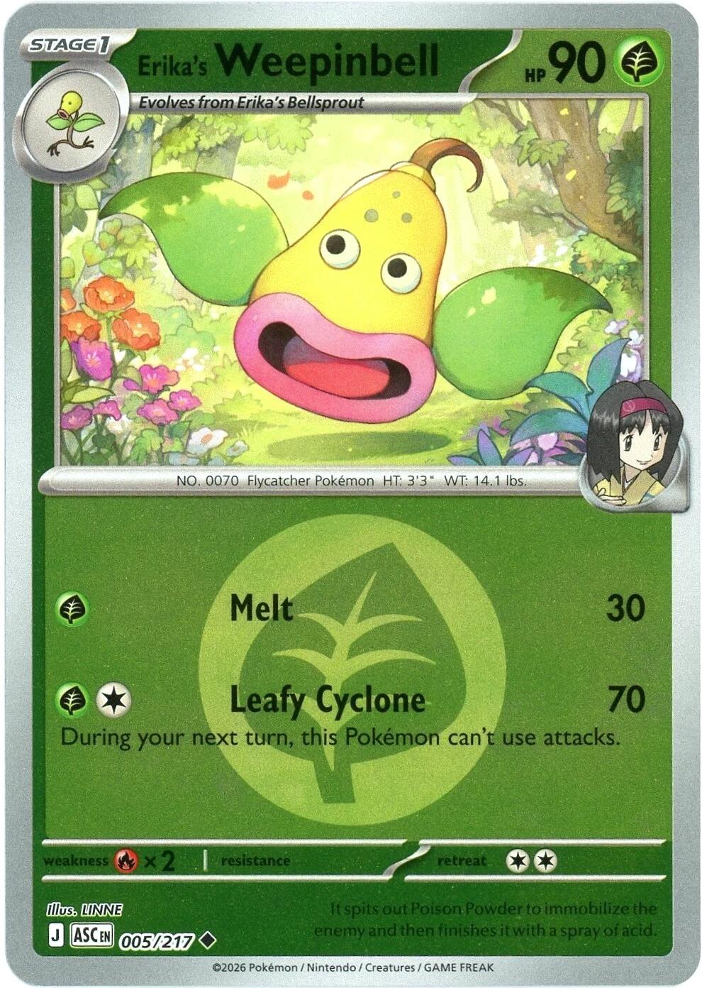 Erika's Weepinbell (005/217) (Energy Symbol Pattern) [Mega Evolution: Ascended Heroes] | Gamers Paradise