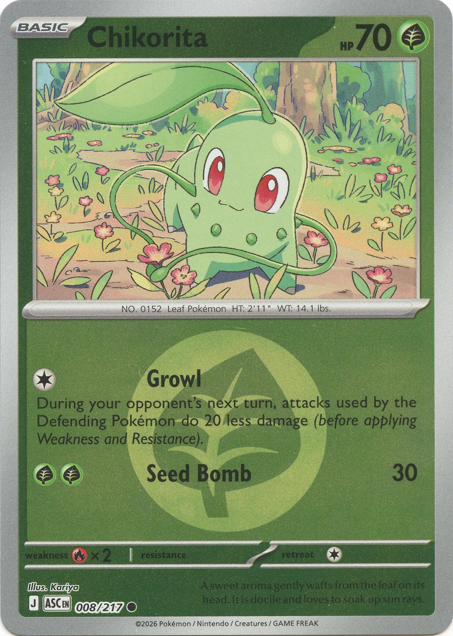 Chikorita (008/217) (Energy Symbol Pattern) [Mega Evolution: Ascended Heroes] | Gamers Paradise