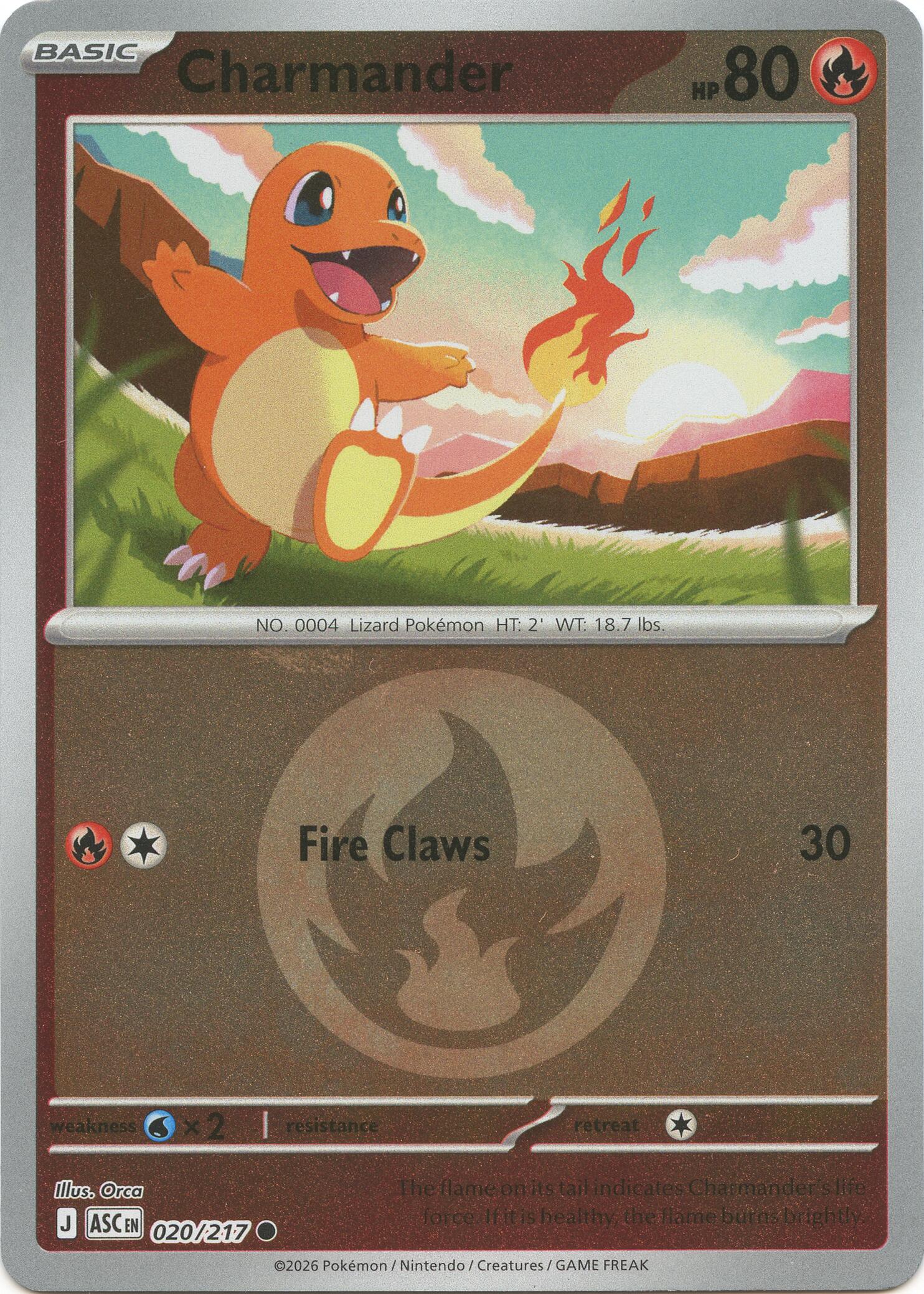 Charmander (020/217) (Energy Symbol Pattern) [Mega Evolution: Ascended Heroes] | Gamers Paradise
