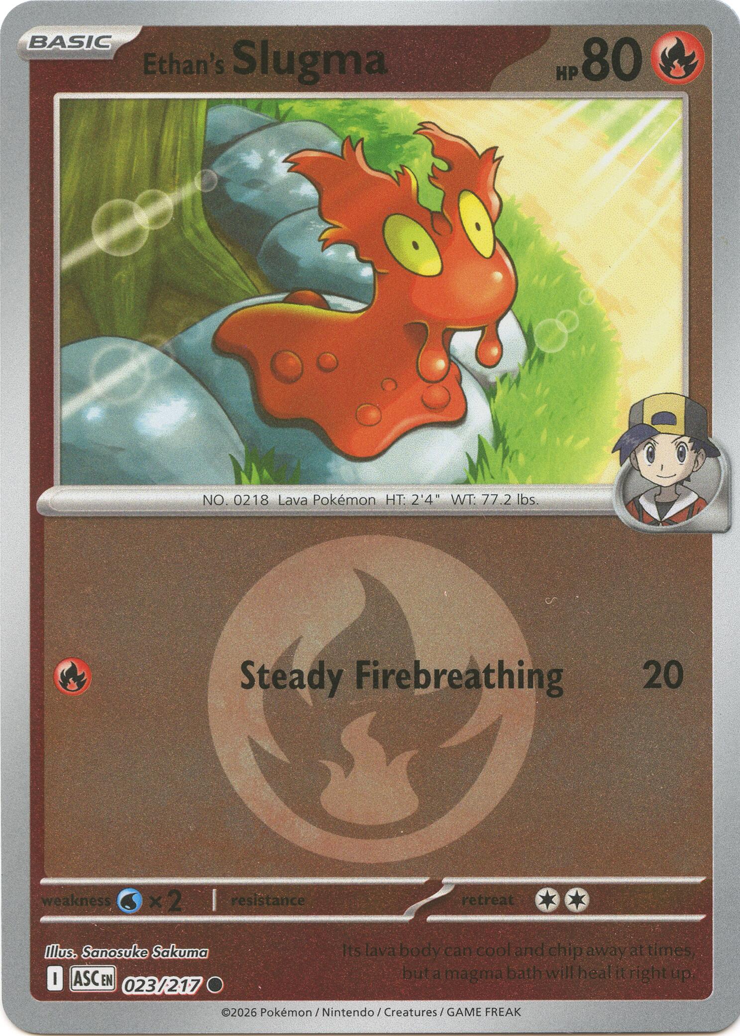 Ethan's Slugma (023/217) (Energy Symbol Pattern) [Mega Evolution: Ascended Heroes] | Gamers Paradise