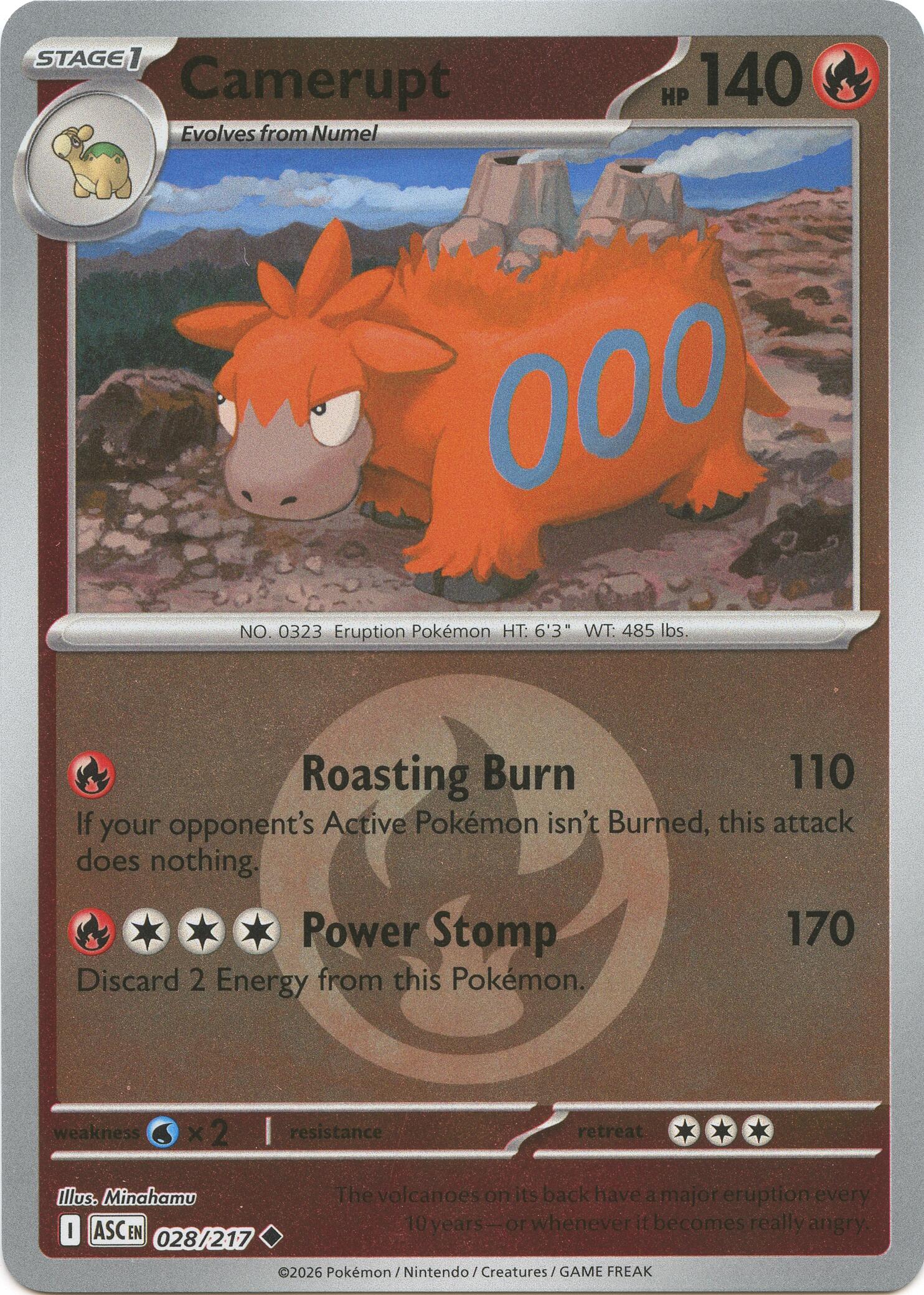 Camerupt (028/217) (Energy Symbol Pattern) [Mega Evolution: Ascended Heroes] | Gamers Paradise
