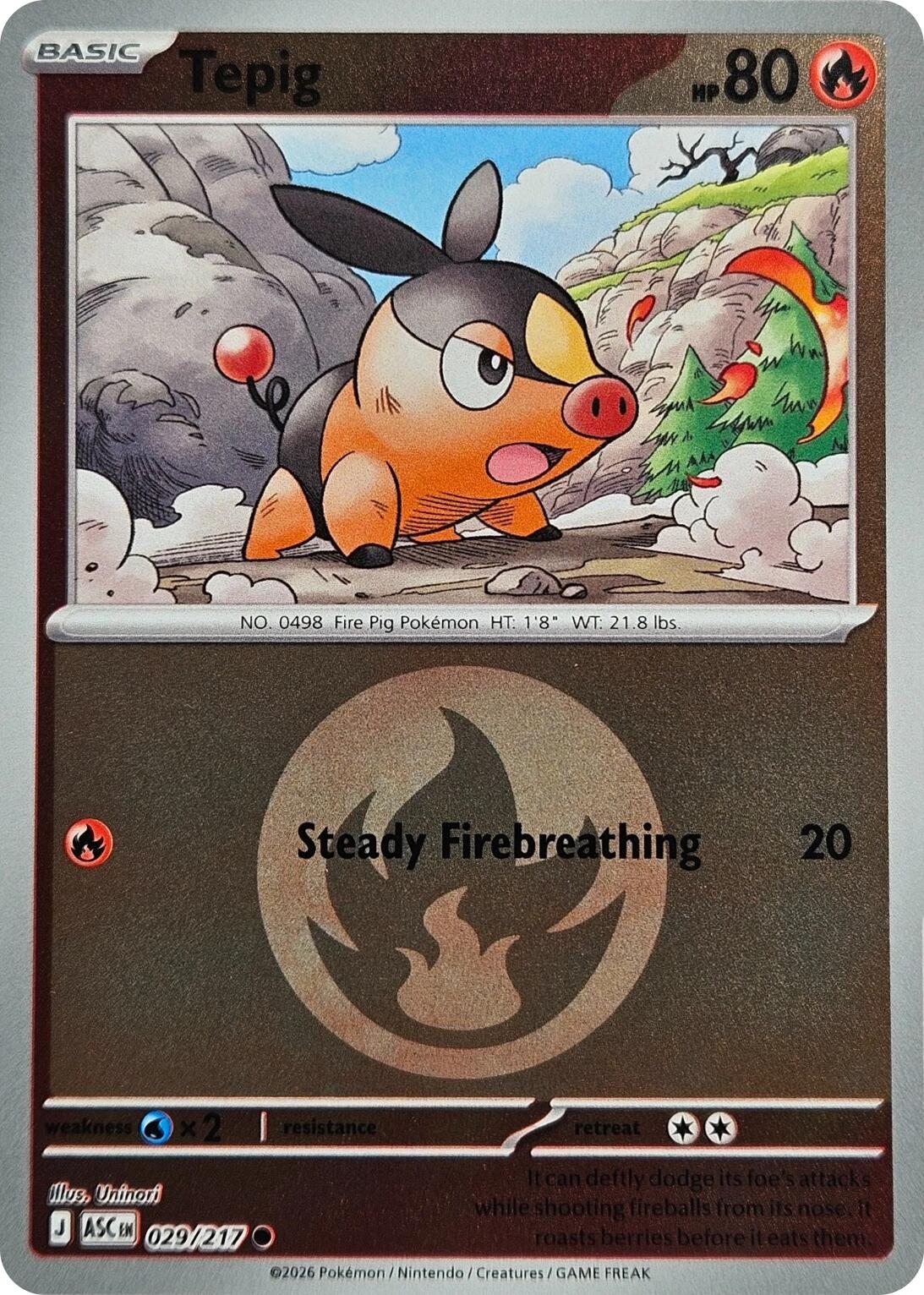Tepig (029/217) (Energy Symbol Pattern) [Mega Evolution: Ascended Heroes] | Gamers Paradise