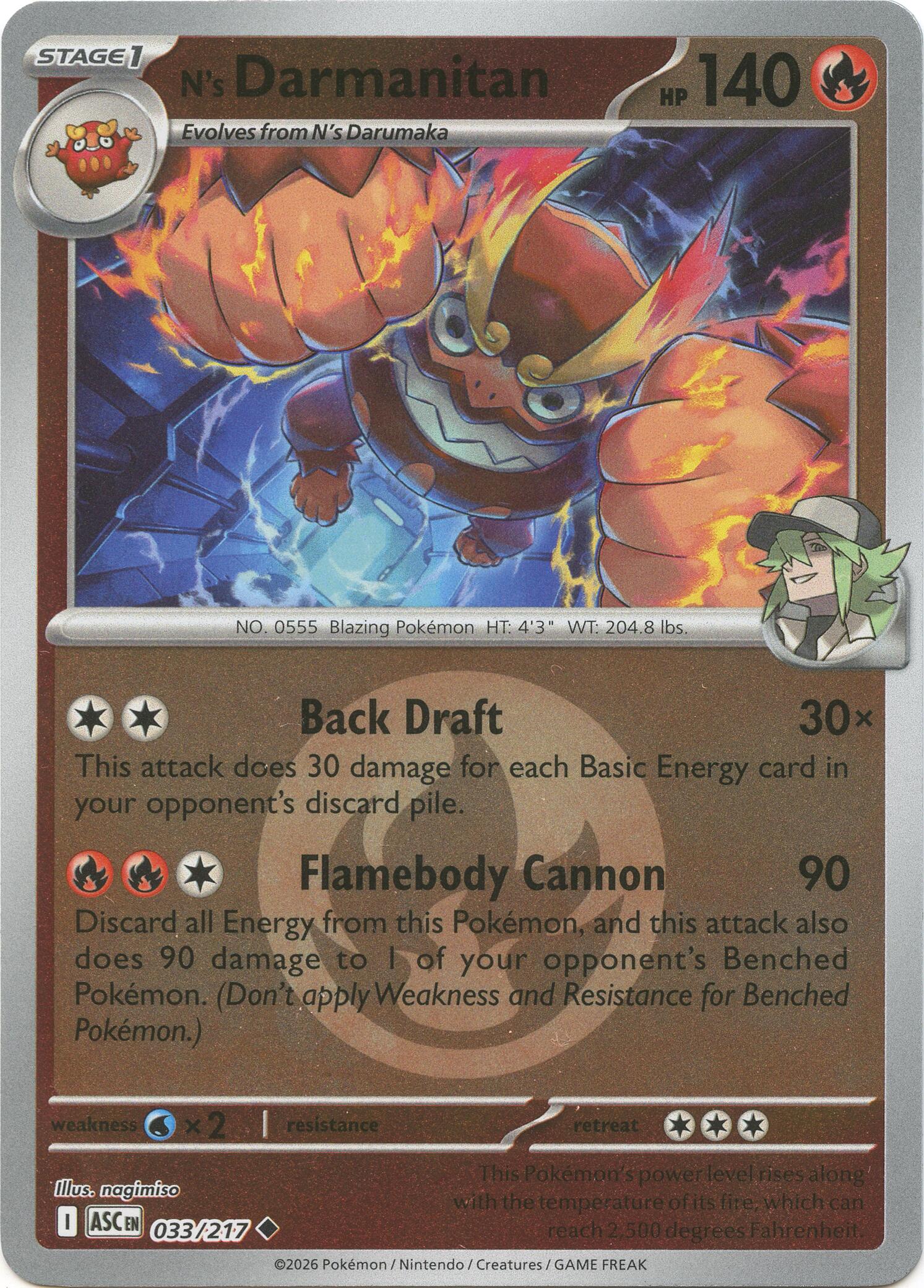 N's Darmanitan (033/217) (Energy Symbol Pattern) [Mega Evolution: Ascended Heroes] | Gamers Paradise