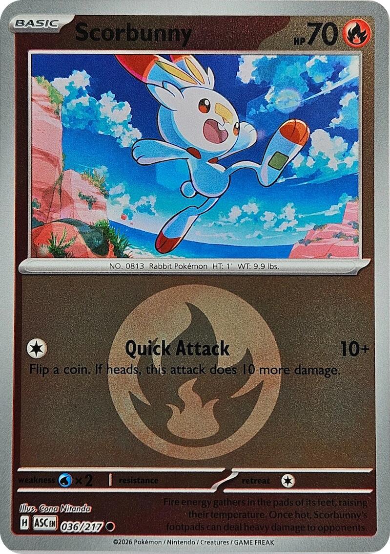 Scorbunny (036/217) (Energy Symbol Pattern) [Mega Evolution: Ascended Heroes] | Gamers Paradise