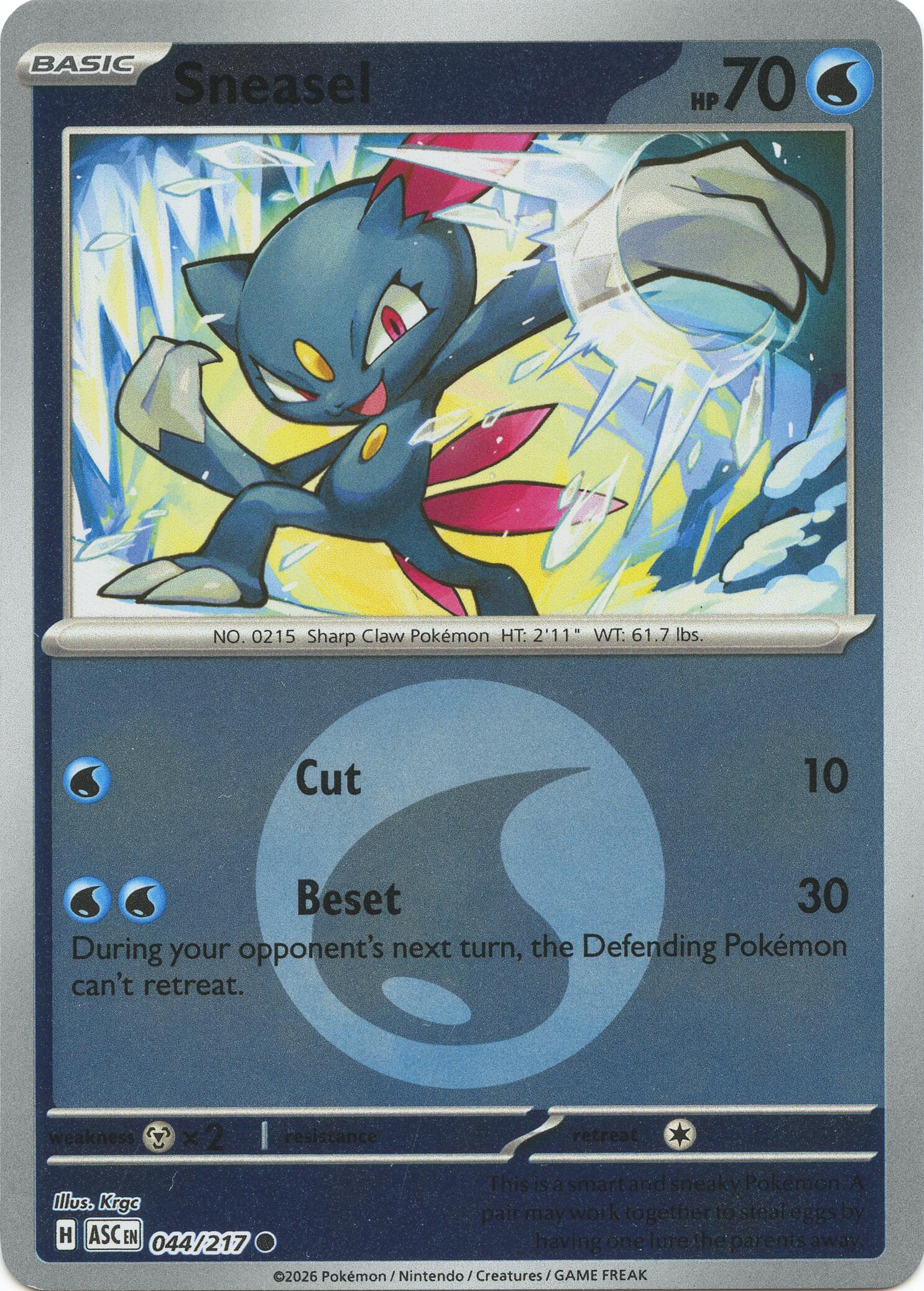 Sneasel (044/217) (Energy Symbol Pattern) [Mega Evolution: Ascended Heroes] | Gamers Paradise