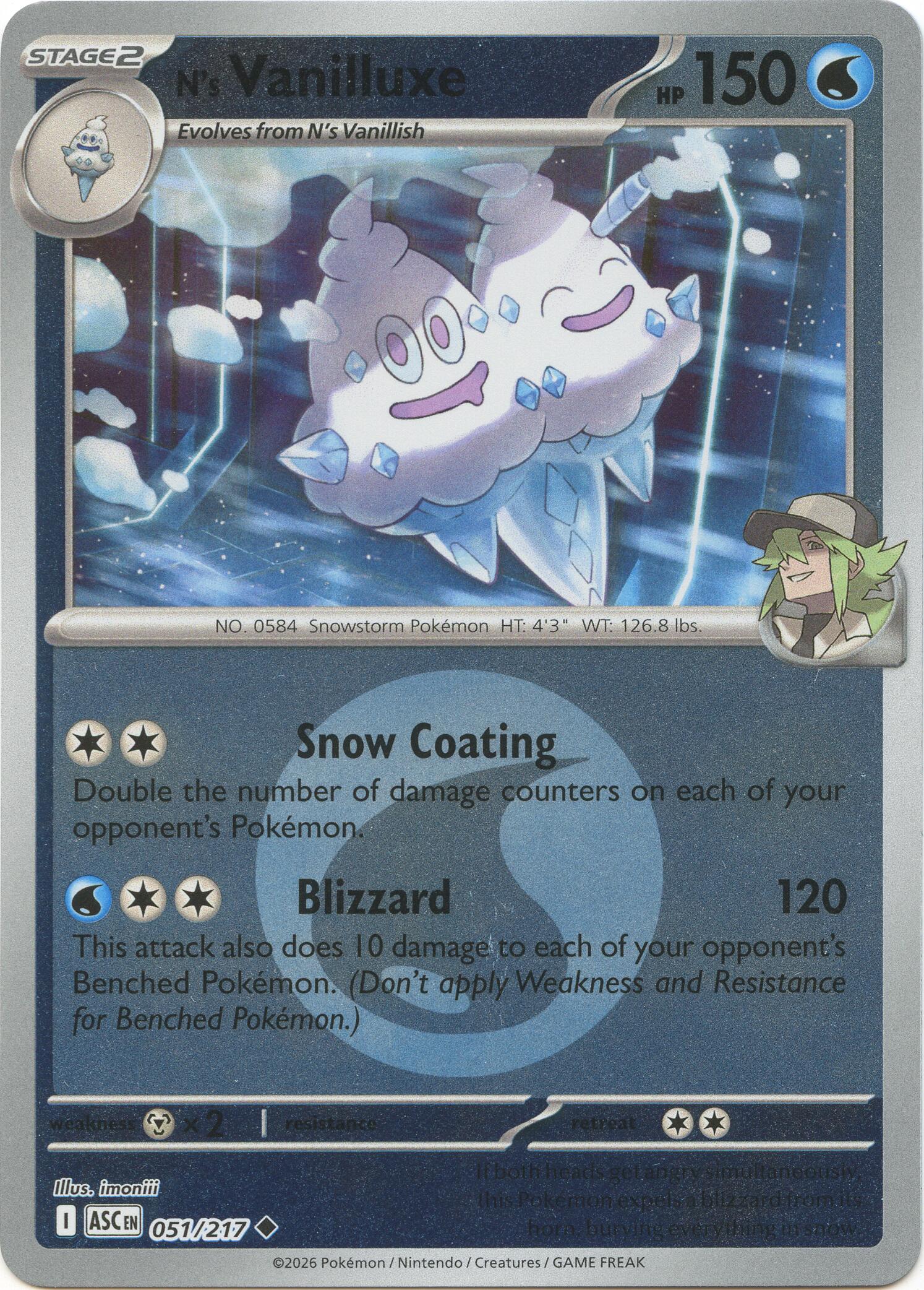 N's Vanilluxe (051/217) (Energy Symbol Pattern) [Mega Evolution: Ascended Heroes] | Gamers Paradise