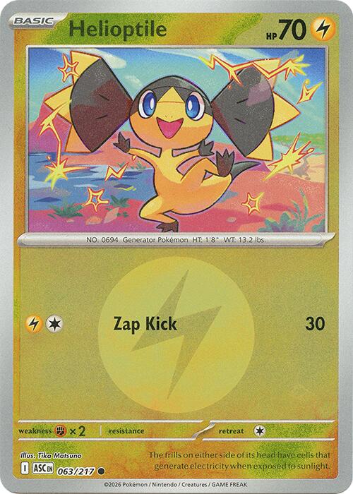 Helioptile (063/217) (Energy Symbol Pattern) [Mega Evolution: Ascended Heroes] | Gamers Paradise