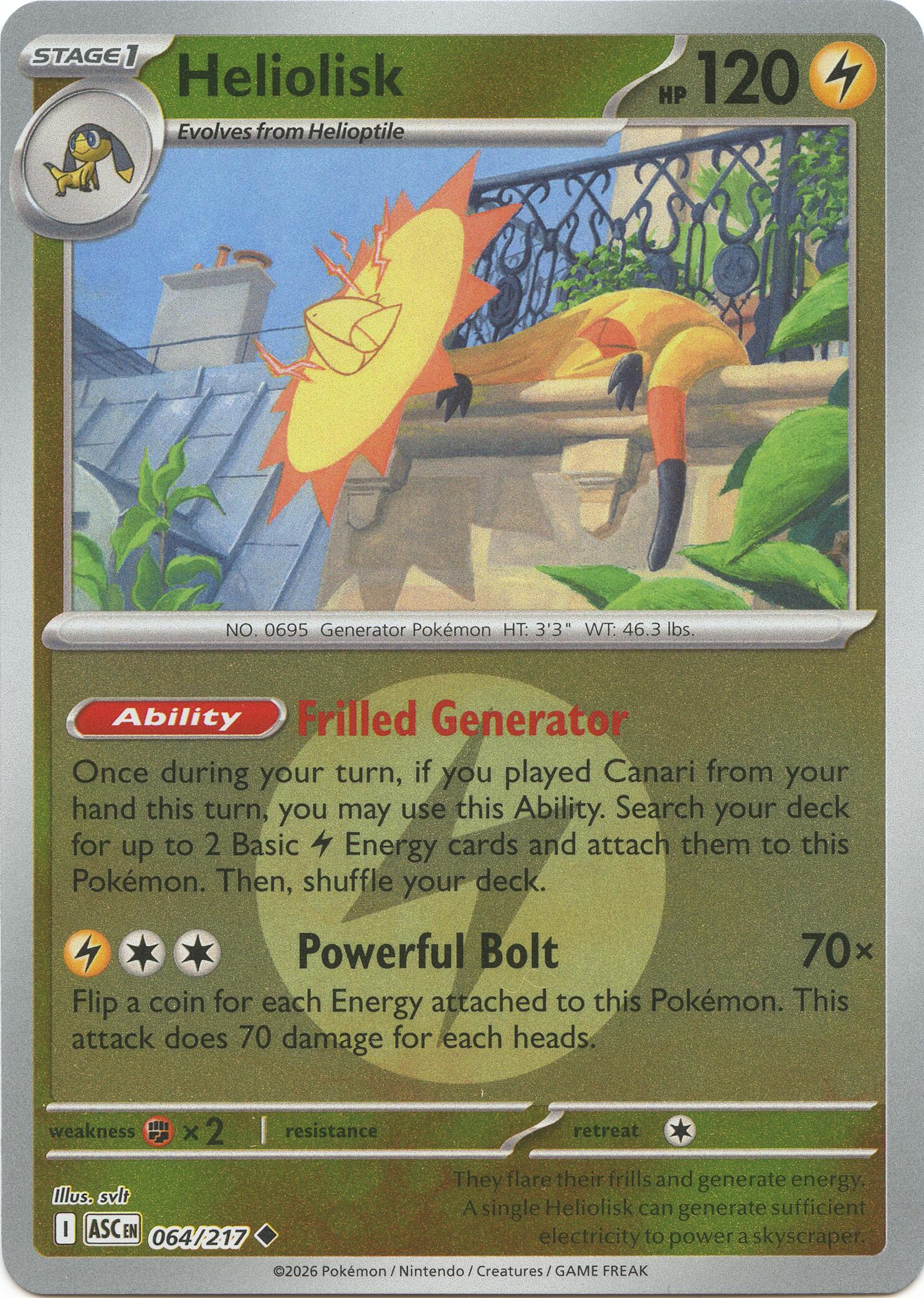 Heliolisk (064/217) (Energy Symbol Pattern) [Mega Evolution: Ascended Heroes] | Gamers Paradise