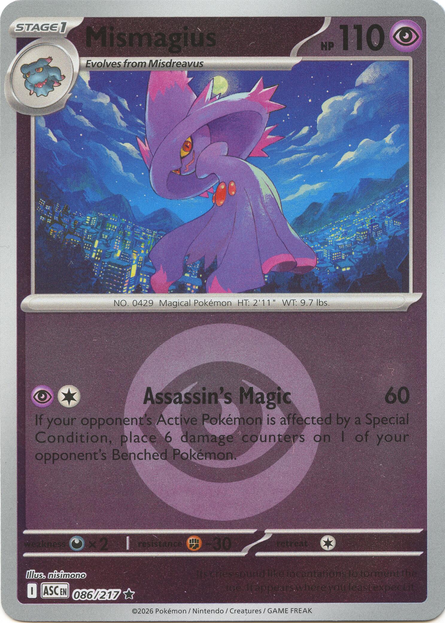 Mismagius (086/217) (Energy Symbol Pattern) [Mega Evolution: Ascended Heroes] | Gamers Paradise