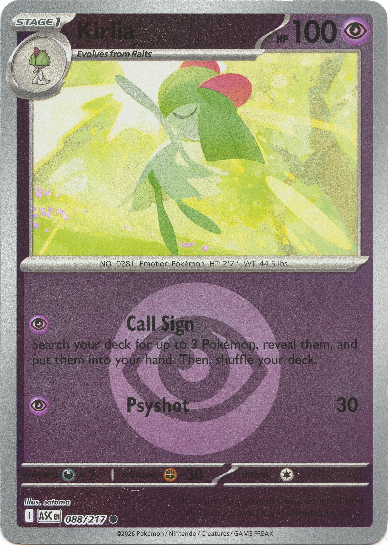 Kirlia (088/217) (Energy Symbol Pattern) [Mega Evolution: Ascended Heroes] | Gamers Paradise