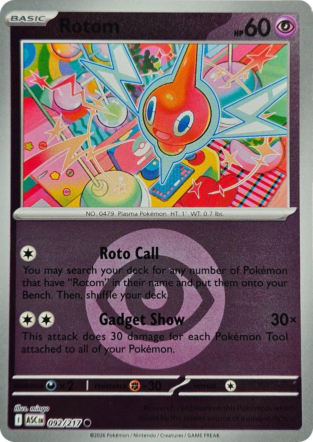 Rotom (092/217) (Energy Symbol Pattern) [Mega Evolution: Ascended Heroes] | Gamers Paradise
