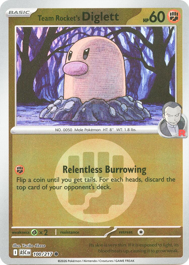 Team Rocket's Diglett (100/217) (Energy Symbol Pattern) [Mega Evolution: Ascended Heroes] | Gamers Paradise