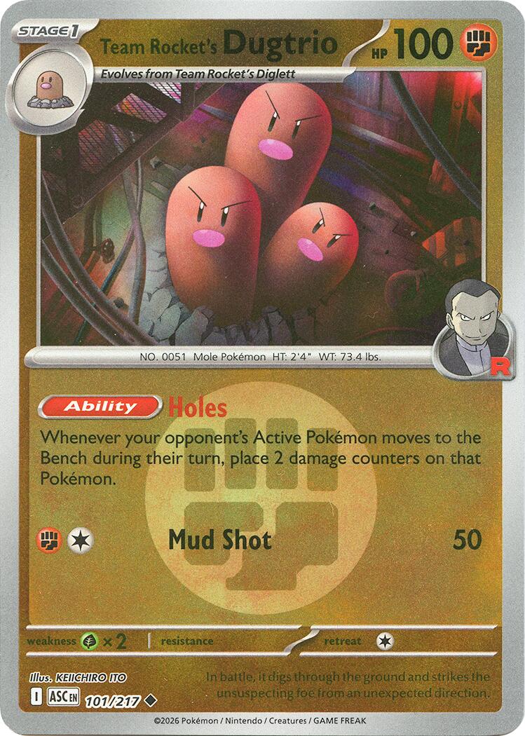 Team Rocket's Dugtrio (101/217) (Energy Symbol Pattern) [Mega Evolution: Ascended Heroes] | Gamers Paradise