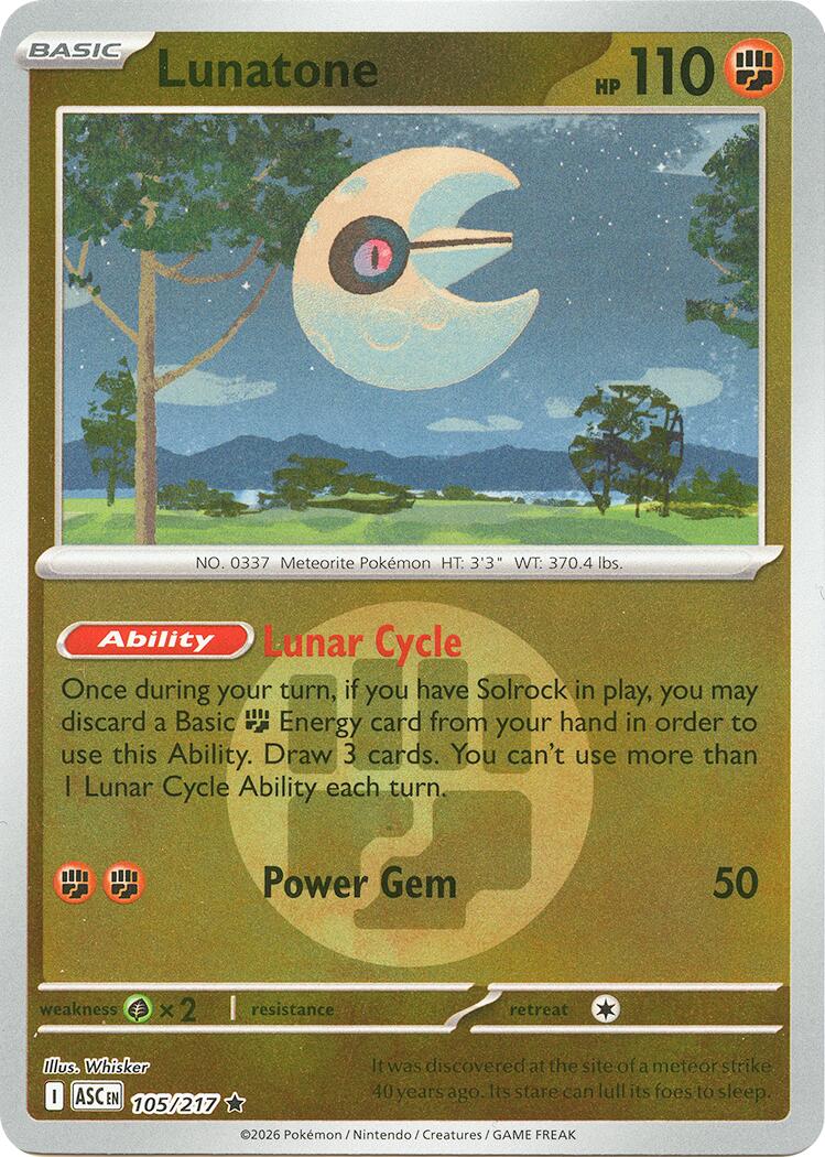 Lunatone (105/217) (Energy Symbol Pattern) [Mega Evolution: Ascended Heroes] | Gamers Paradise
