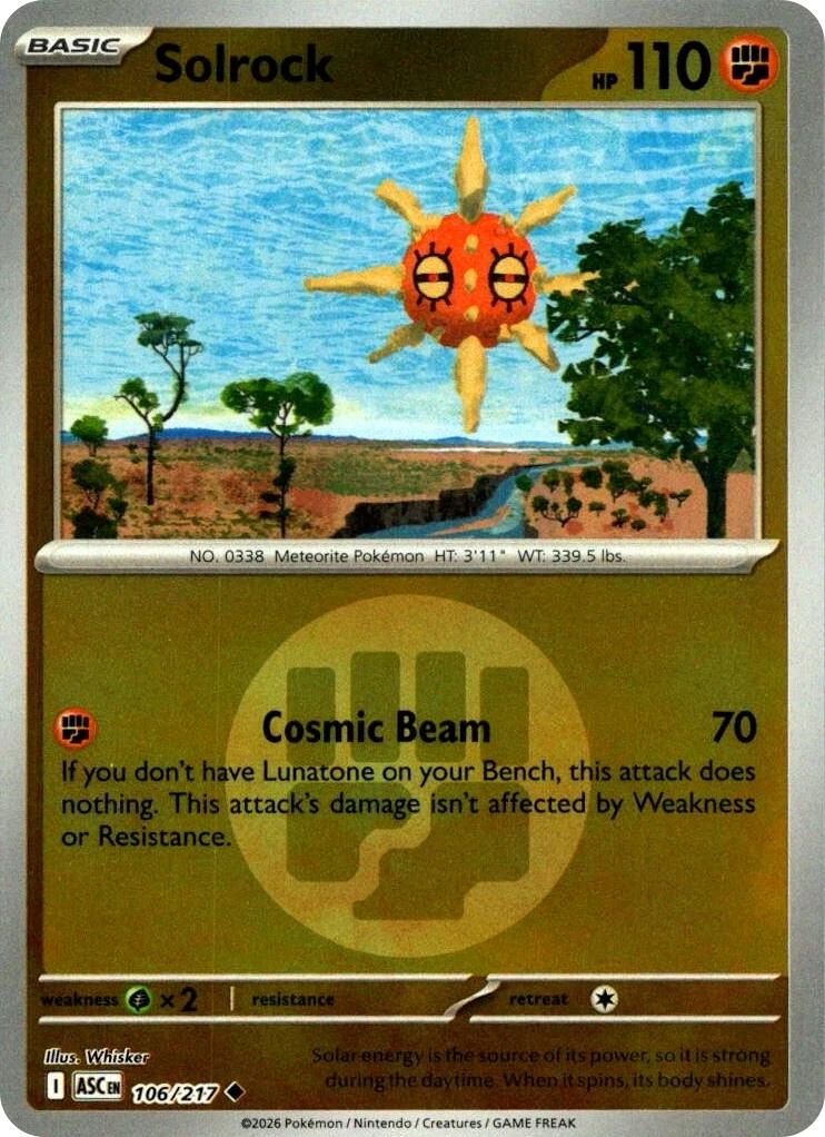 Solrock (106/217) (Energy Symbol Pattern) [Mega Evolution: Ascended Heroes] | Gamers Paradise