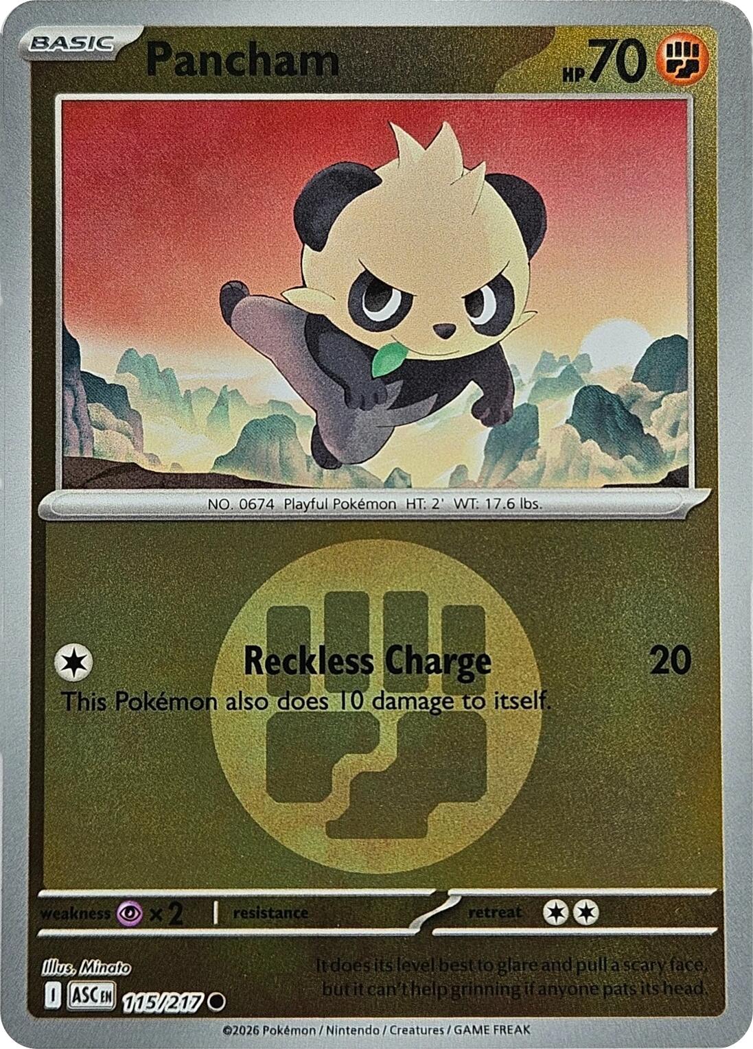 Pancham (115/217) (Energy Symbol Pattern) [Mega Evolution: Ascended Heroes] | Gamers Paradise