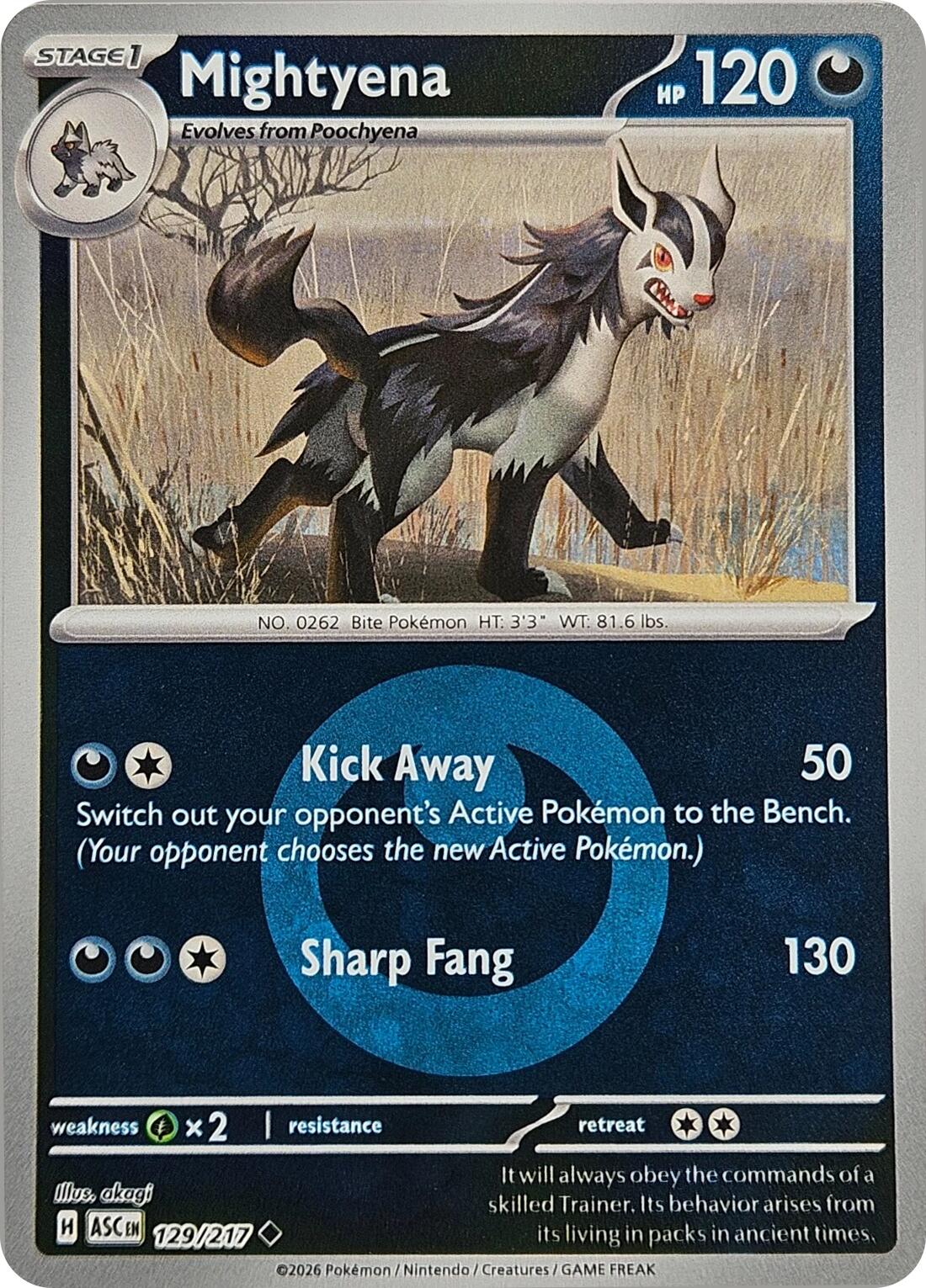 Mightyena (129/217) (Energy Symbol Pattern) [Mega Evolution: Ascended Heroes] | Gamers Paradise