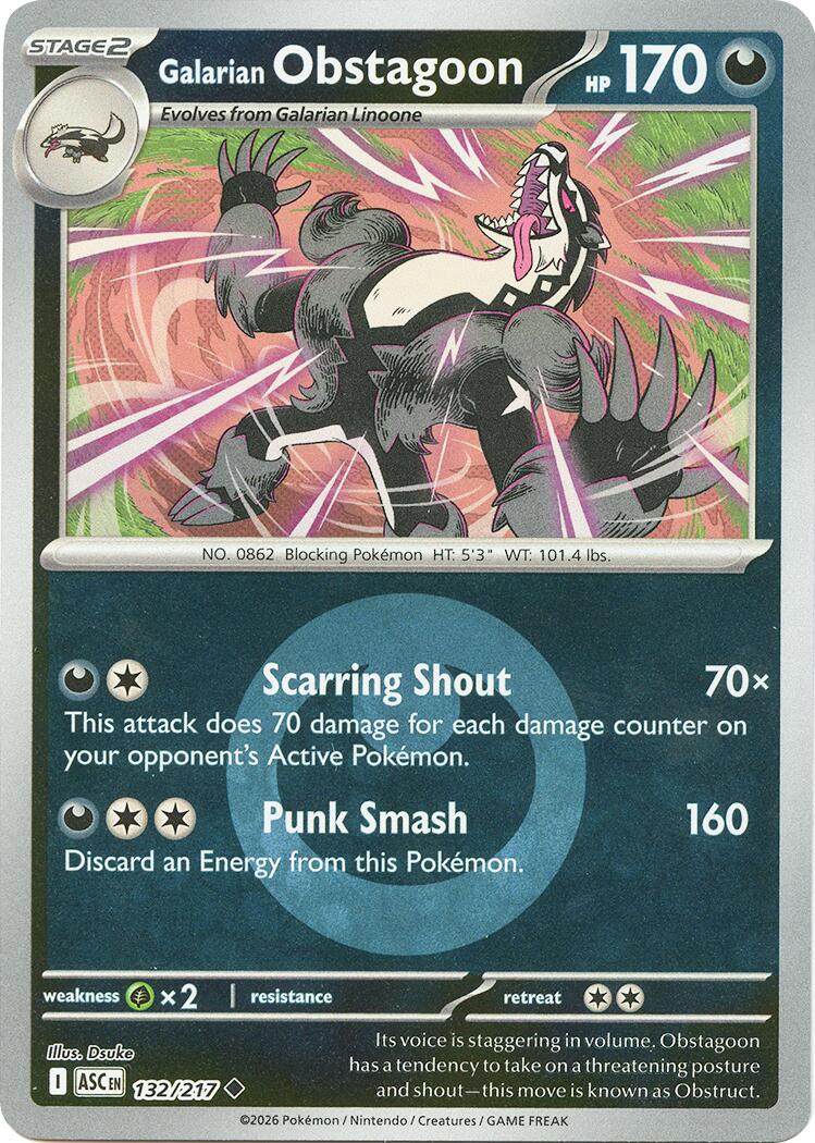 Galarian Obstagoon (132/217) (Energy Symbol Pattern) [Mega Evolution: Ascended Heroes] | Gamers Paradise