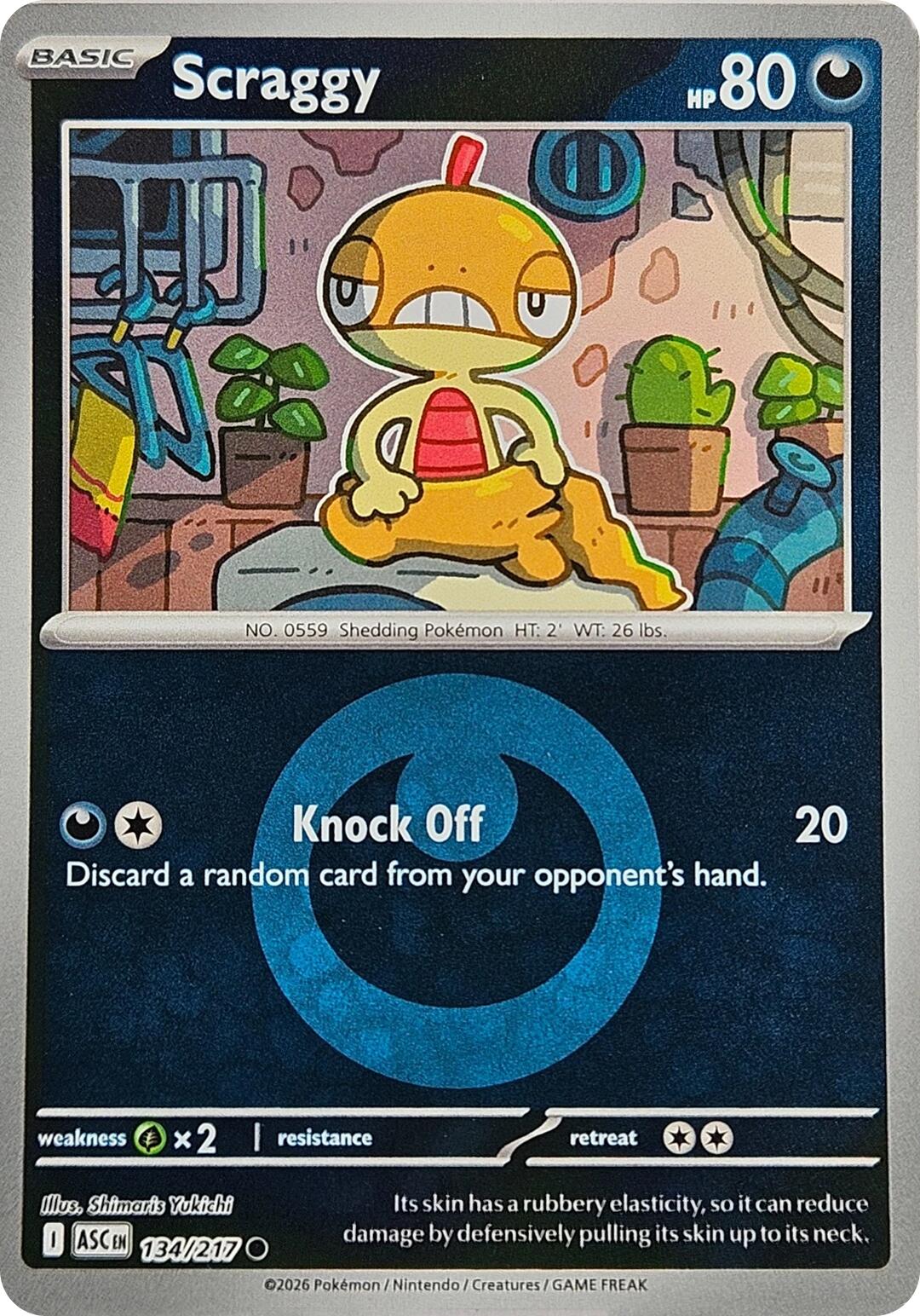 Scraggy (134/217) (Energy Symbol Pattern) [Mega Evolution: Ascended Heroes] | Gamers Paradise