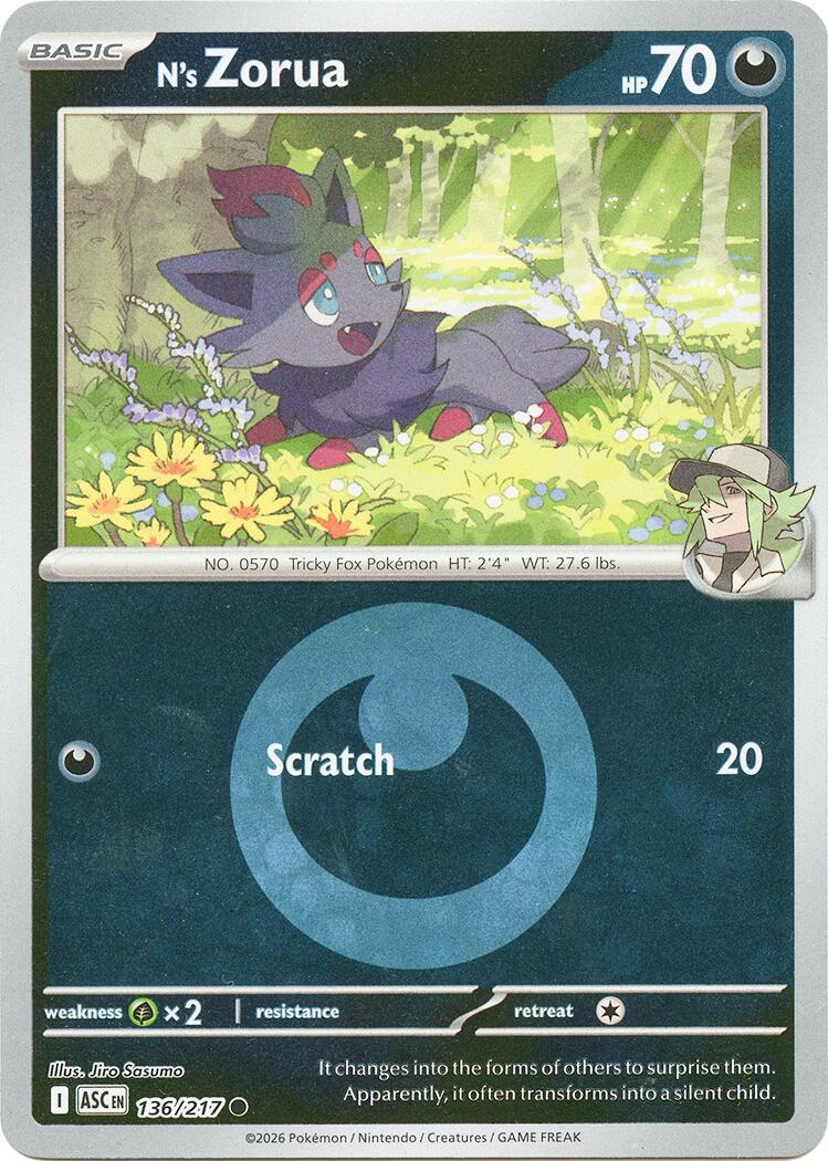 N's Zorua (136/217) (Energy Symbol Pattern) [Mega Evolution: Ascended Heroes] | Gamers Paradise