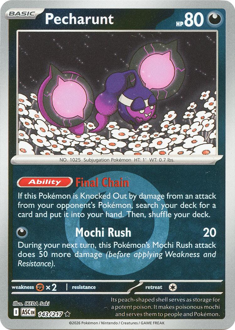 Pecharunt (143/217) (Energy Symbol Pattern) [Mega Evolution: Ascended Heroes] | Gamers Paradise