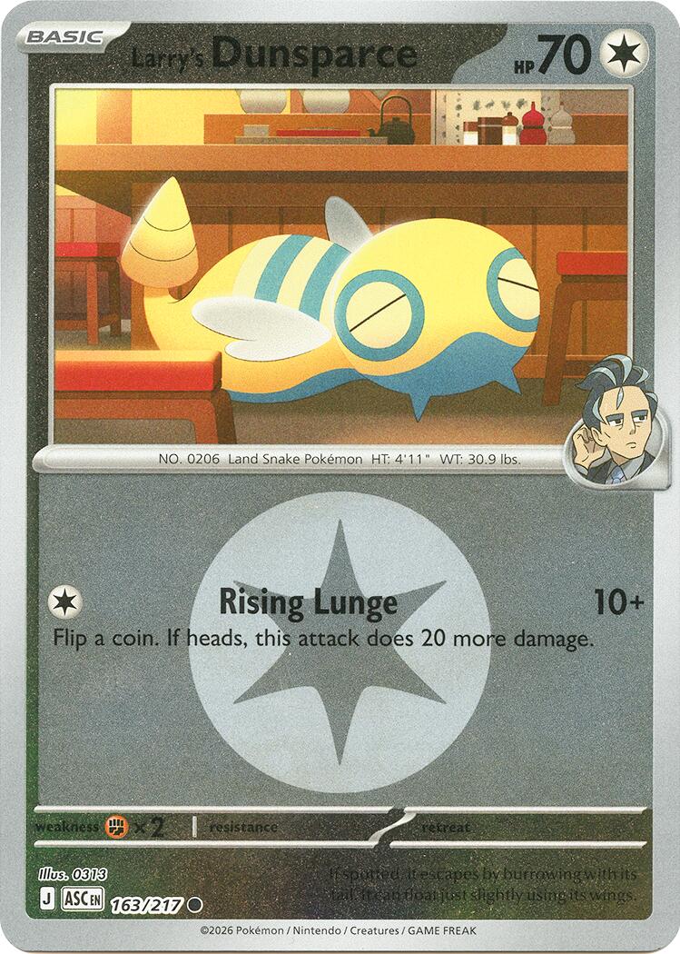 Larry's Dunsparce (163/217) (Energy Symbol Pattern) [Mega Evolution: Ascended Heroes] | Gamers Paradise