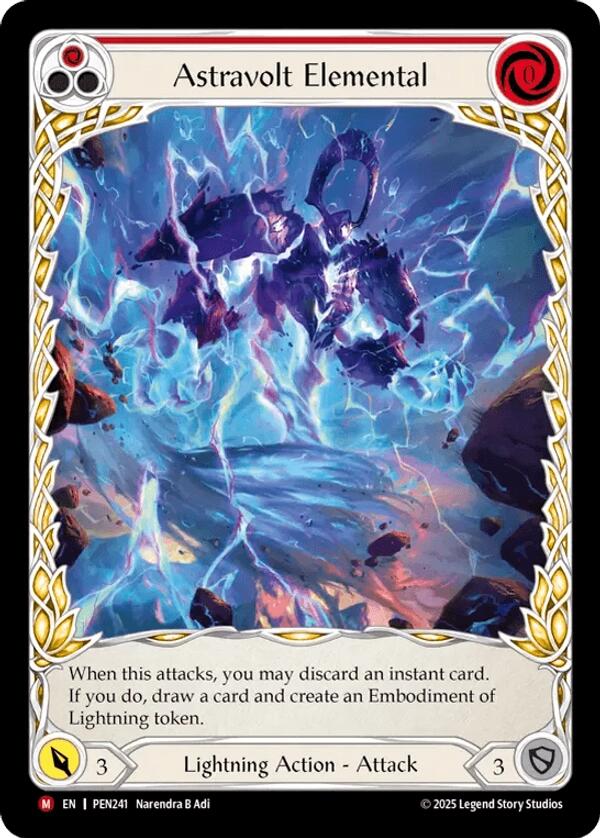Astravolt Elemental (Red) (Extended Art) [PEN241] (Compendium of Rathe)  Rainbow Foil | Gamers Paradise