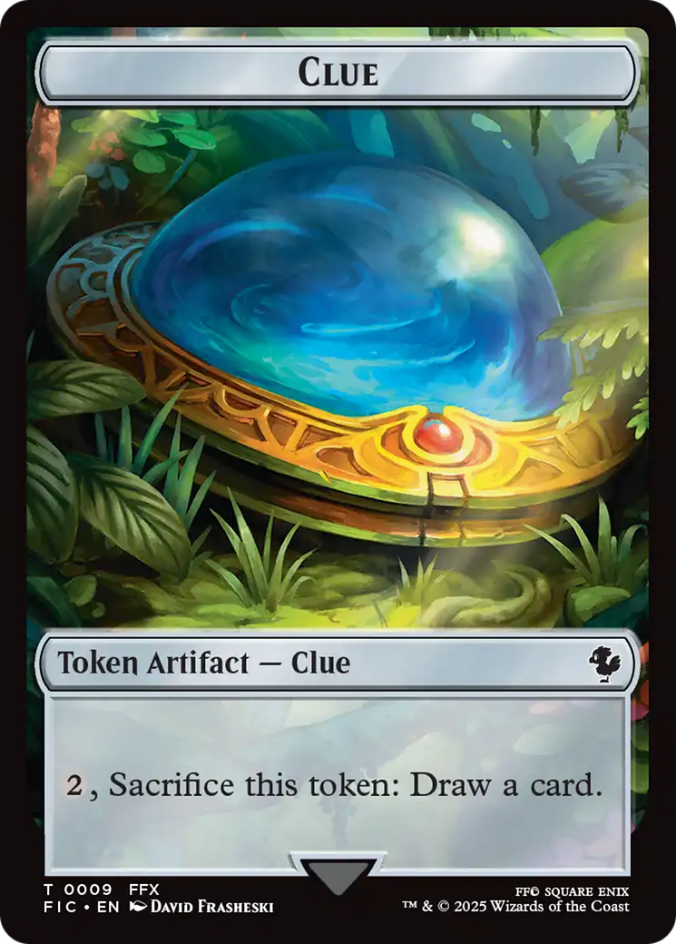 Clue // Treasure Double-Sided Token (Surge Foil) [FINAL FANTASY Commander Tokens] | Gamers Paradise