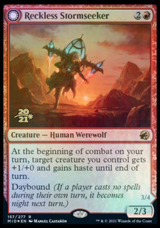 Reckless Stormseeker // Storm-Charged Slasher [Innistrad: Midnight Hunt Prerelease Promos] | Gamers Paradise