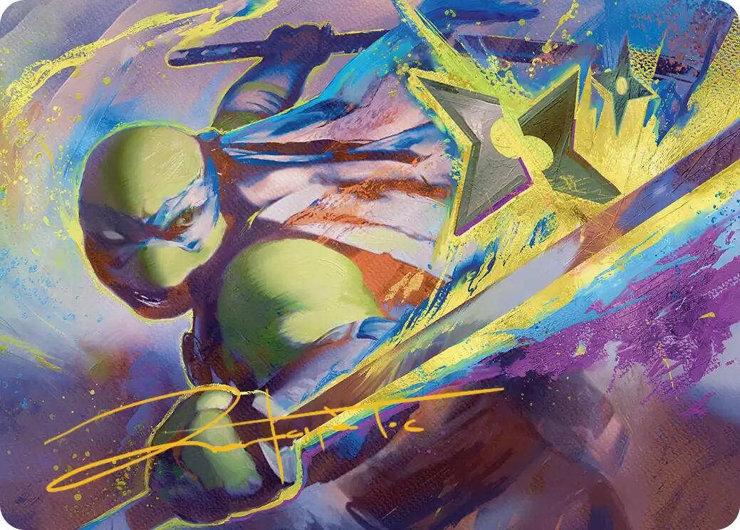 Leonardo's Technique Art Card (Gold-Stamped Signature) [Teenage Mutant Ninja Turtles Art Series] | Gamers Paradise