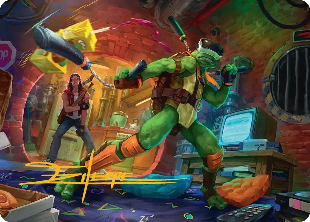 Michelangelo, Game Master Art Card (Gold-Stamped Signature) [Teenage Mutant Ninja Turtles Art Series] | Gamers Paradise