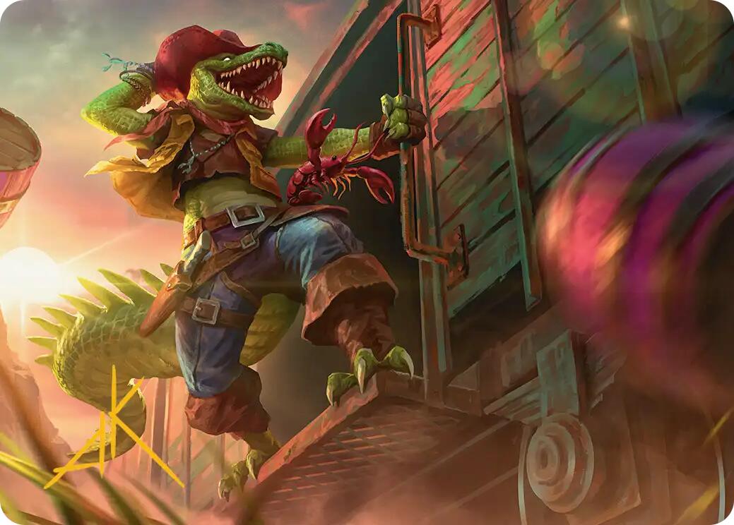 Leatherhead, Iron Gator Art Card (Gold-Stamped Signature) [Teenage Mutant Ninja Turtles Art Series] | Gamers Paradise