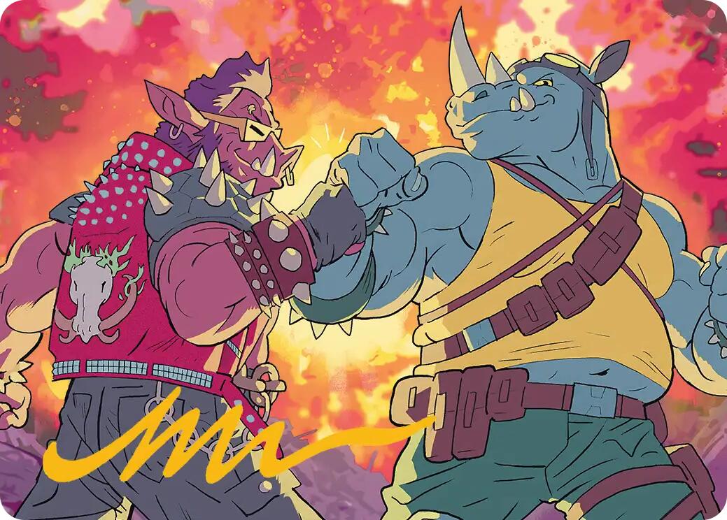 Bebop & Rocksteady Art Card (Gold-Stamped Signature) [Teenage Mutant Ninja Turtles Art Series] | Gamers Paradise