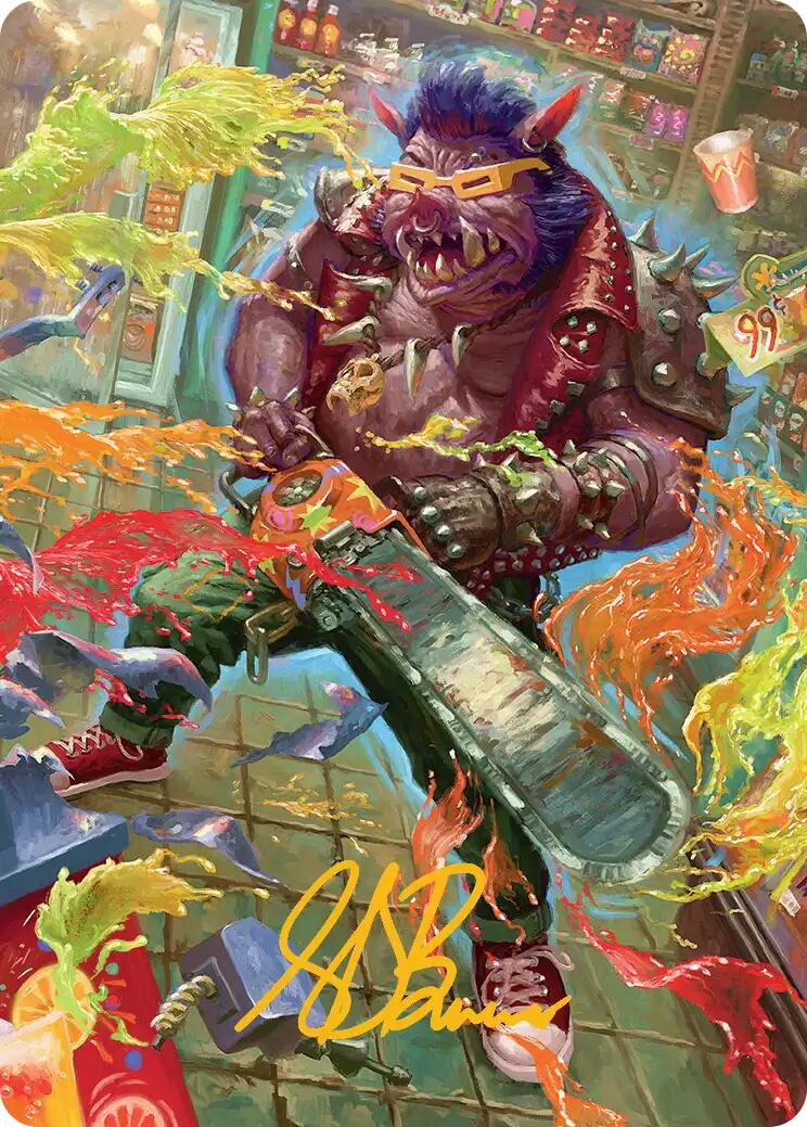 Bebop, Porcine Punk Art Card (Gold-Stamped Signature) [Teenage Mutant Ninja Turtles Art Series] | Gamers Paradise