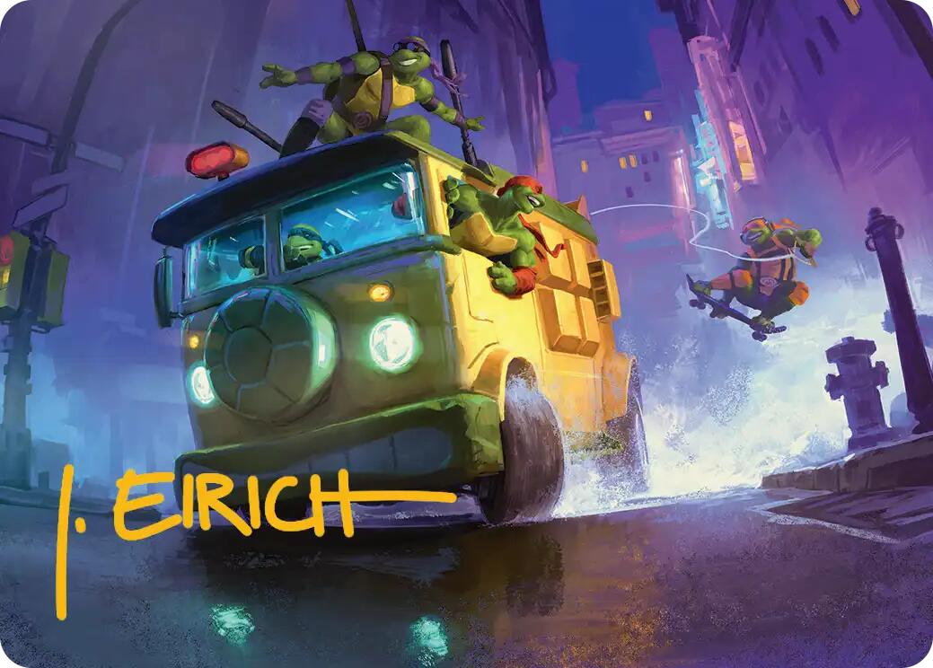 Turtle Van Art Card (Gold-Stamped Signature) [Teenage Mutant Ninja Turtles Art Series] | Gamers Paradise