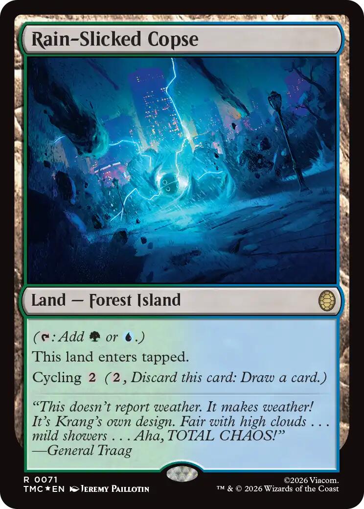 Rain-Slicked Copse (Surge Foil) [Teenage Mutant Ninja Turtles Commander] | Gamers Paradise