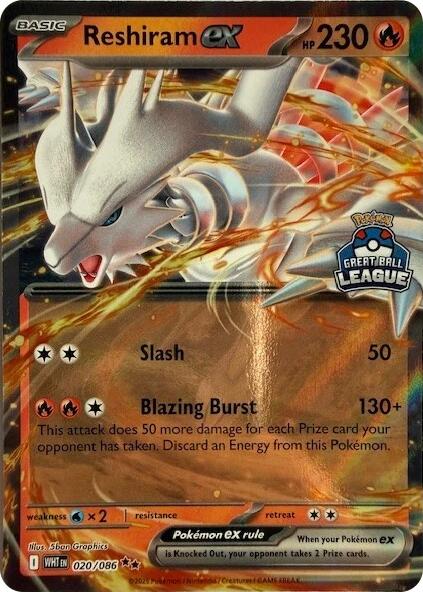Reshiram ex (020/086) (Great Ball League) [League & Championship Cards] | Gamers Paradise